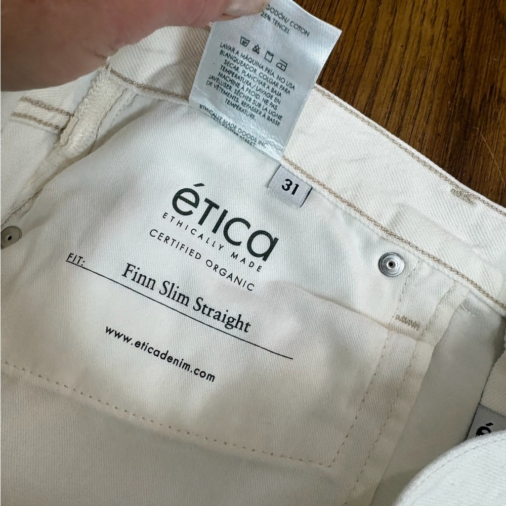 Ética Vintage White Finn Slim Straight Ankle Jeans Size 31 Vintage White - Picture 10 of 14